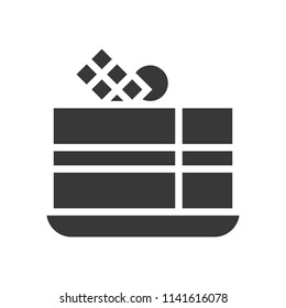 chocolate layer cake, bakery and pastry set, glyph icon
