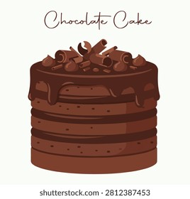 Chocolate Layer Cake Sweet Dessert Illustration