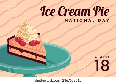 chocolate layer ice cream pie with strawberry topping, National Ice Cream Pie Day August 18