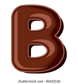 Chocolate letter B isolated on white background