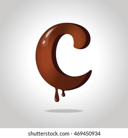 Chocolate letter. Letter C.