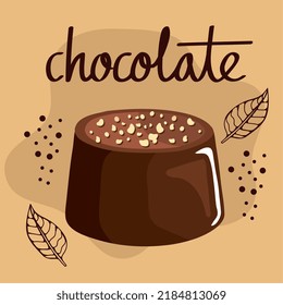 chocolate lettering with truffle sweet