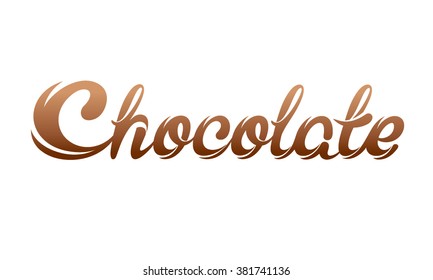 Chocolate letters isolated.