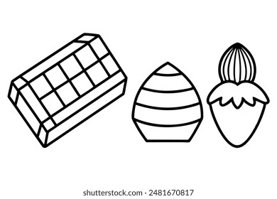 Chocolate Line Art Detailed and Elegant Minimalist Drawings