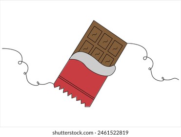 chocolate line art style, world chocolate day vector illustration 