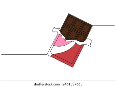 estilo de arte de línea de chocolate, Ilustración vectorial del día mundial del chocolate 