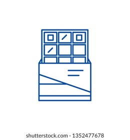 Chocolate line icon concept. Chocolate flat  vector symbol, sign, outline illustration.
