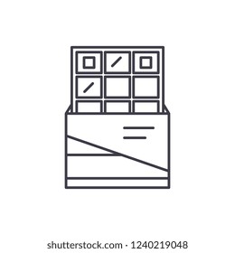 Chocolate line icon concept. Chocolate vector linear illustration, symbol, sign