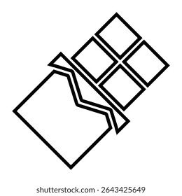 design de ícone de linha de chocolate. ilustração vetorial de símbolo de contorno preto fino de chocolate. ícone de traçado editável no plano de fundo transparente.