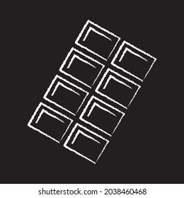 Chocolate line Icon design, white chalk. Draw a picture on the blackboard.