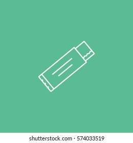 Chocolate Line Icon On Green Background