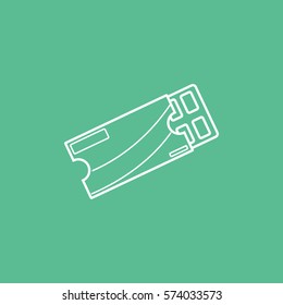 Chocolate Line Icon On Green Background
