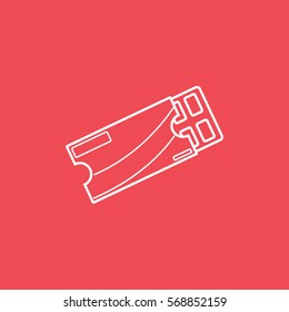 Chocolate Line Icon On Red Background