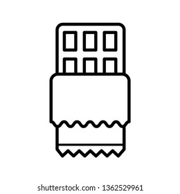 chocolate line icon, opened chocolate  vector icon