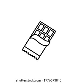 Chocolate line icon, opened chocolate - vector illustration eps10