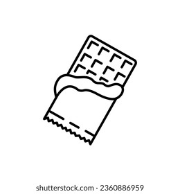 Chocolate line icon, opened chocolate - vector illustration eps10