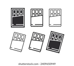 Chocolate line icon set, chocolate opening icon.