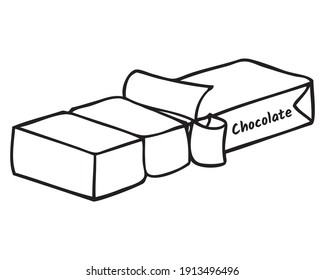 Chocolate line vector illustration,
isolated on white background.Animals top view