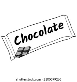 ilustración vectorial de línea de chocolate, aislado en fondo blanco, vista superior