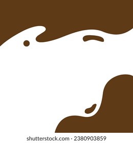 Vector de marco de forma líquida de chocolate. Muy adecuado para ser usado como publicaciones en medios sociales, elementos de diseño de pancartas, elementos de diseño de afiches, etc