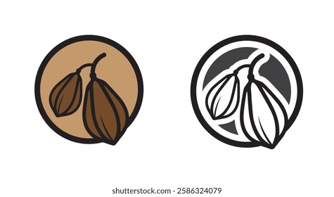 chocolate logo and cocoa icon and vector design
