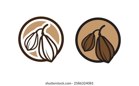 chocolate logo and cocoa icon and vector design