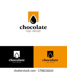 chocolate logo design chocolate drop logotype modern and minimal