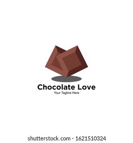 Chocolate Logo, Happy Valentine's Day, Chocolate Love Logo, Valentine Element Logo