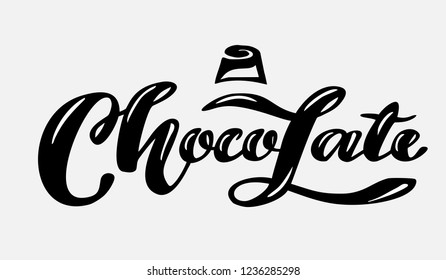 Chocolate logo - vector illustration, emblem design. Lettering for web, congratulations, promotional pictures news, invitations, postcards, banners, posters
