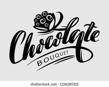 Chocolate logo - vector illustration, emblem design. Lettering for web, congratulations, promotional pictures news, invitations, postcards, banners, posters