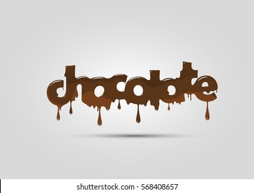 Chocolate Logo, Word, Melting And Hot