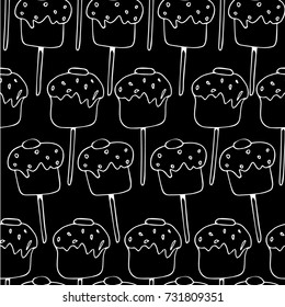 Chocolate lolly pop vector illustration. Doodle style. Design icon, print, logo, symbol, decor, textile, paper.