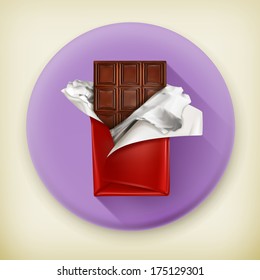 Chocolate, long shadow vector icon