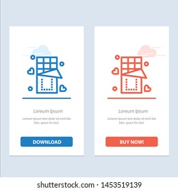 Chocolate, Love, Food, Sweet  Blue and Red Download and Buy Now web Widget Card Template