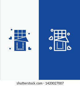 Chocolate, Love, Food, Sweet Line and Glyph Solid icon Blue banner Line and Glyph Solid icon Blue banner