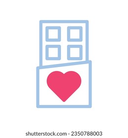 Chocolate love icon duotone blue pink style valentine illustration vector element and symbol perfect.