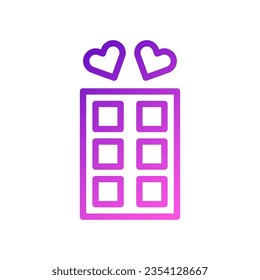 Chocolate love icon gradient purple pink style valentine illustration vector element and symbol perfect.