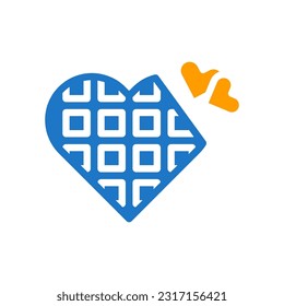 Chocolate love icon solid blue orange style valentine illustration vector element and symbol perfect.