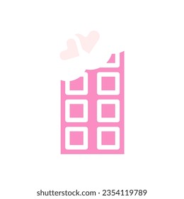 Chocolate love icon solid pink white style valentine illustration vector element and symbol perfect.