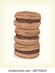 chocolate macarons with chocolate ganache