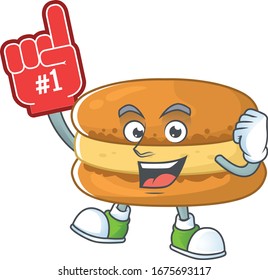 Schokoladenmakaronen in Cartoon-Design mit Schaumfinger