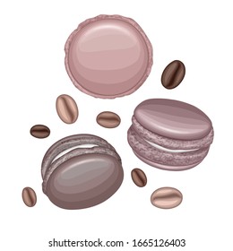Schokoladenerzeugnisse und Kaffeebohnen einzeln auf weißem Hintergrund, Vektorillustration ab 100000