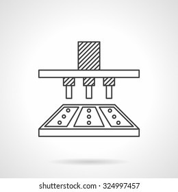 Chocolate manufacture. Flat line style vector icon. Food processing equipment. Design symbols for business and website.