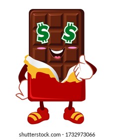 chocolate mascot cartoon in vector