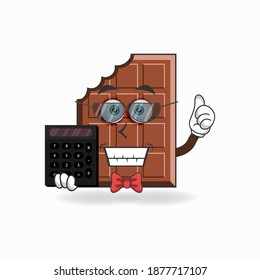 The Chocolate mascot character becomes an accountant. vector illustration