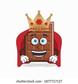 The Chocolate mascot character becomes a king. vector illustration