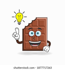 The Chocolate mascot character with an expression gets an idea. vector illustration