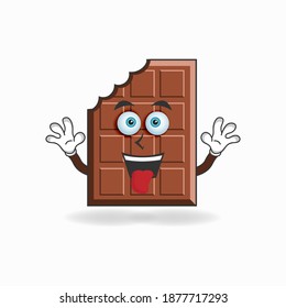 Chocolate mascot character with laughing expression and sticking tongue. vector illustration