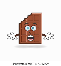 Chocolate mascot character with shocked expression. vector illustration
