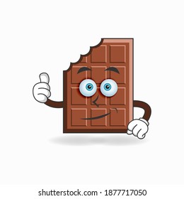 Chocolate mascot character with thumbs up bring. vector illustration